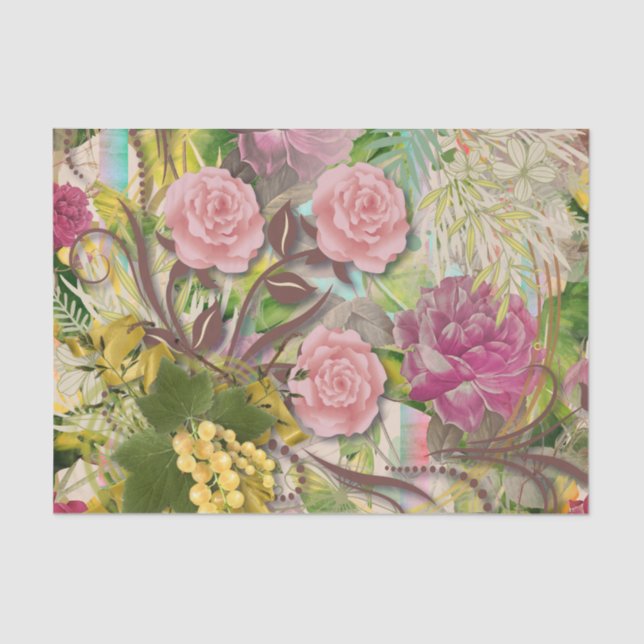 Florals Decoupage Tissue Paper Seidenpapier (Vorderseite)