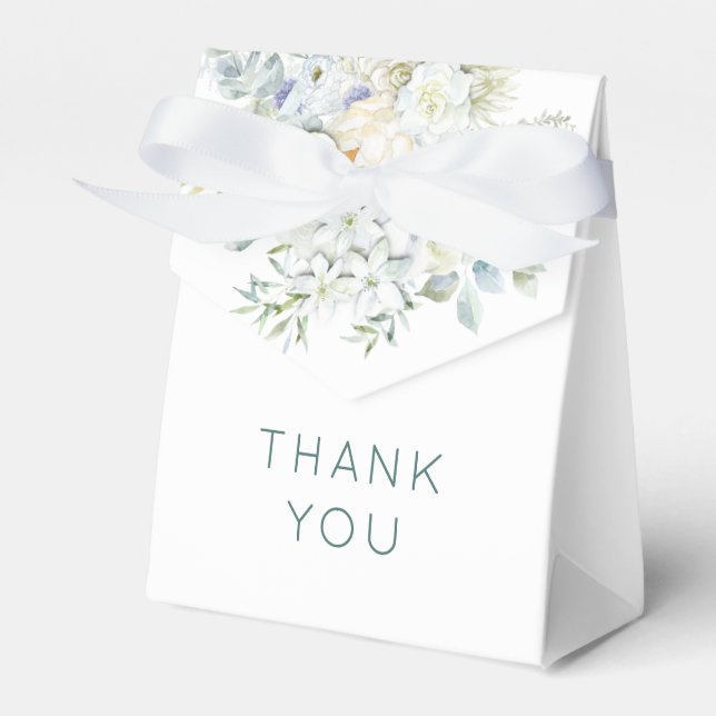 Florals Eukalyptus Grüne Namen Datum Hochzeit Geschenkschachtel (Vorderseite)