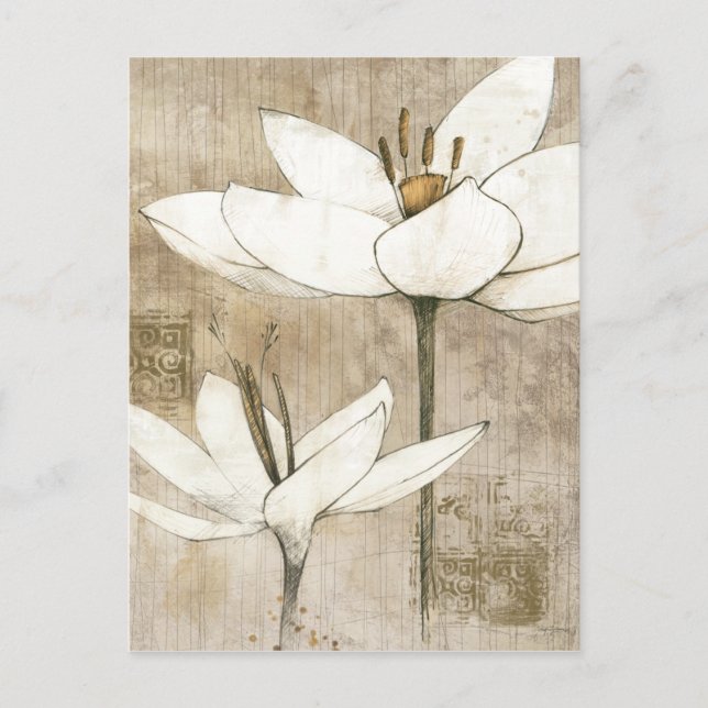 Florals Gezeichnet von Pencil Postkarte (Vorderseite)