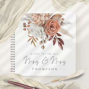 Florals Mrs Lesbian Wedding Guest Book Notizbuch
