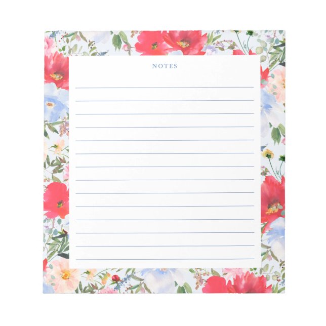 Florals Notizblock (Vorderseite)