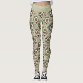 Florals on Sage Leggings