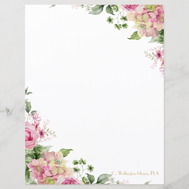 Florals Pink Elegant individuell anpassbar (Vorderseite)