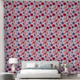 Florals Red Lila Pink Tapete