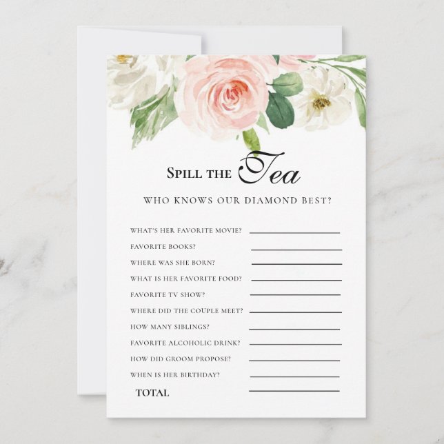 Florals rosa presupuesto Bridgerton Bridal Shower Einladung (Vorderseite)