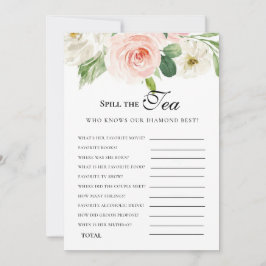 Florals rosa presupuesto Bridgerton Bridal Shower Einladung