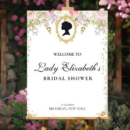 Florals rosa presupuesto Bridgerton Bridal Shower Poster