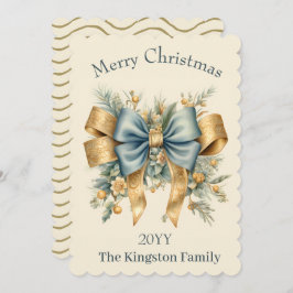 Florals Urlaub mit Bow Frohe Weihnachtskarte Feiertagskarte