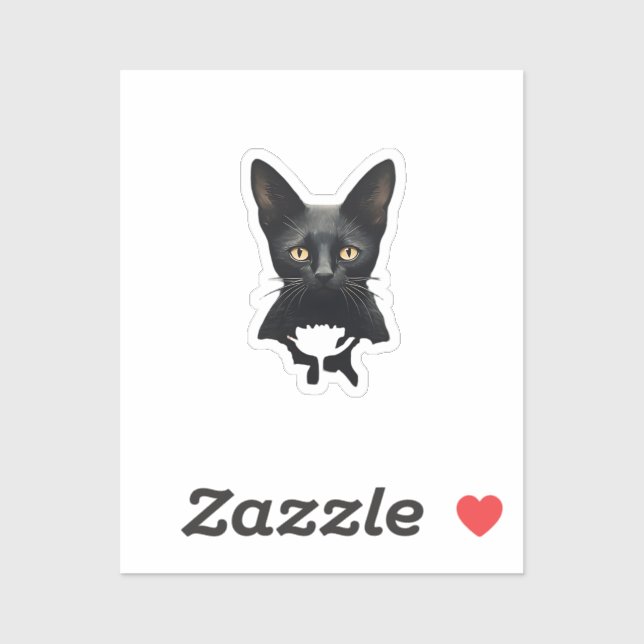 Florals Whimsigoth Gothic Style Kitty and Poppies Aufkleber (Blatt)