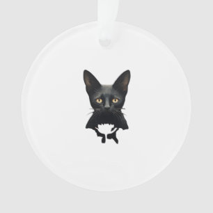 Florals Whimsigoth Gothic Style Kitty and Poppies Ornament