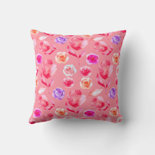 FLORALWASSERFARBROSE DURCH PILLOW KISSEN