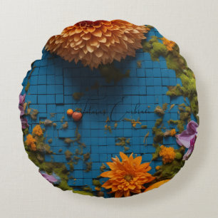 Flora's Embrace Round Pillow Rundes Kissen
