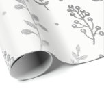 Florenblättern Metallisches weißes Silber Grau del Geschenkpapier<br><div class="desc">Minimalismus und Elegance Glam und Chic Delicate Wrapping Paper</div>