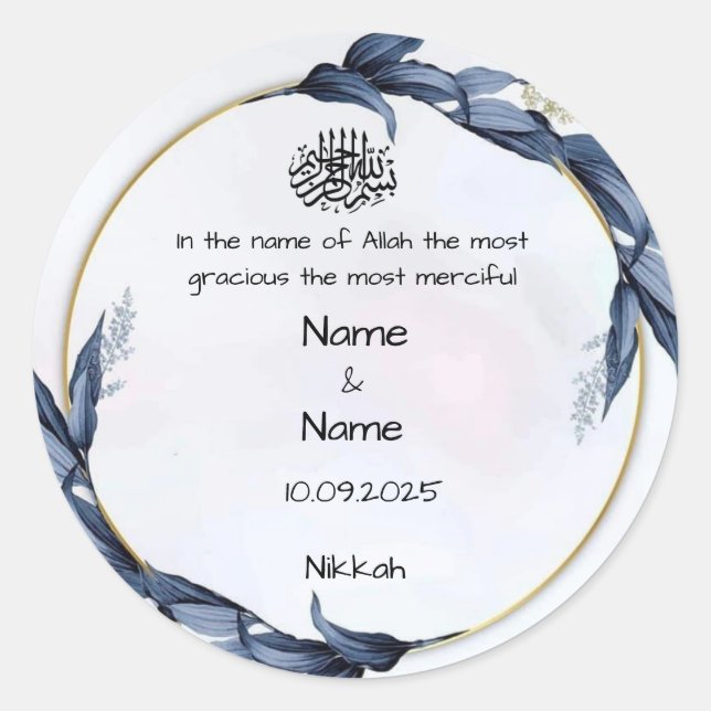 Florenblaue Nikka Gunst-Aufkleber Runder Aufkleber (Vorderseite)