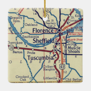 Florence AL Vintage Karte Keramikornament