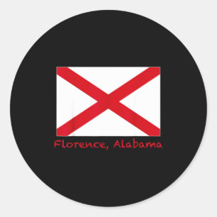 Florence Alabama USA State Flag Souvenir Runder Aufkleber