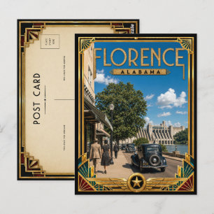 Florence Alabama Vintage Art Deco Golden Age Postkarte