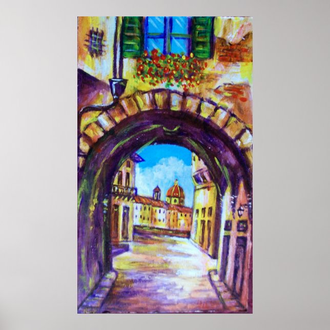 FLORENCE ANTIQUE ALLEY VIEW CHURCH CESTELLO POSTER (Vorne)