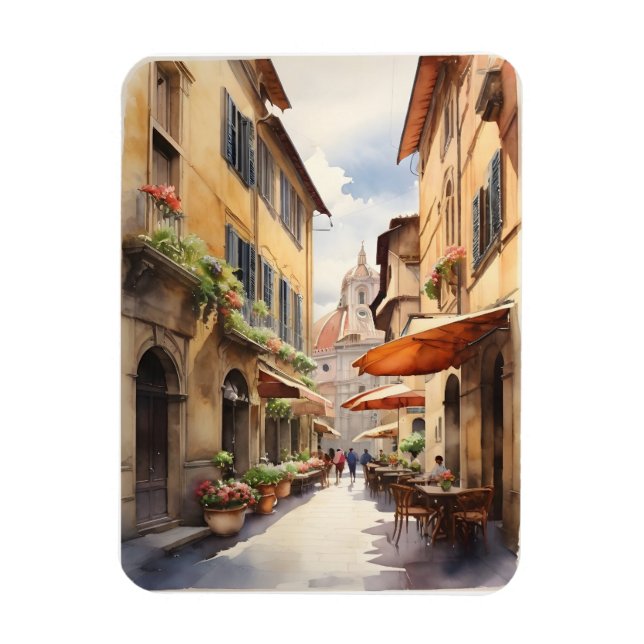 Florence Aquarellkunst Magnet (Vertikal)