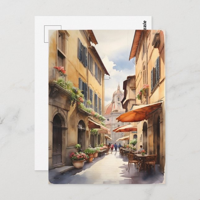 Florence Aquarellkunst Postkarte (Vorne/Hinten)