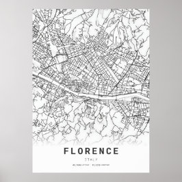 Florence City Kartographie Karte Poster