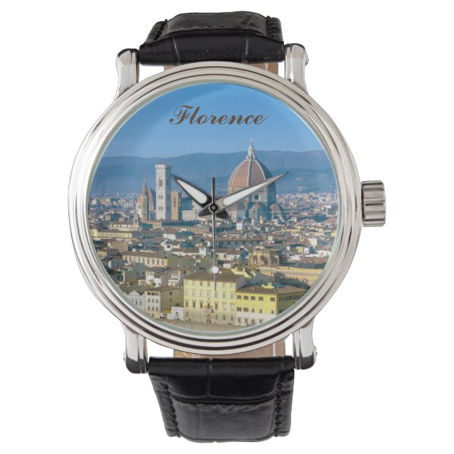 Florence cityscape with Duomo cathedral  Armbanduhr (Vorderseite)