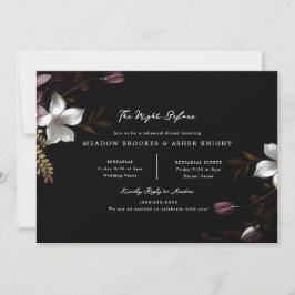 Florence Dark Floral Wedding Probe Einladung