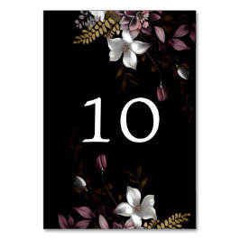 Florence Dark Floral Wedding Tischnummer