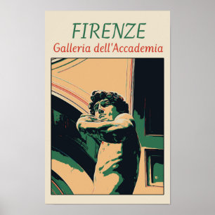 Florence David Michelangelo Illustration Italien Poster