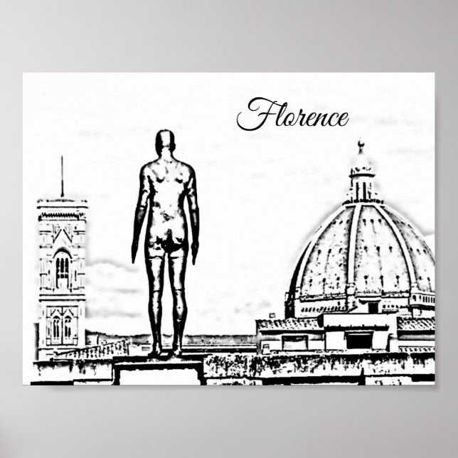 Florence Duomo Black & White Gormley Poster (Vorne)