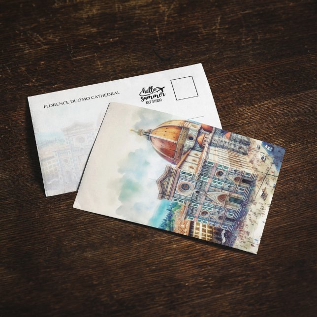 Florence Duomo Italien Wasserfarben Postcard Einladung (Von Creator hochgeladen)