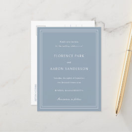 Florence Dusty Blue Elegant Wedding Save the Date Ankündigungspostkarte