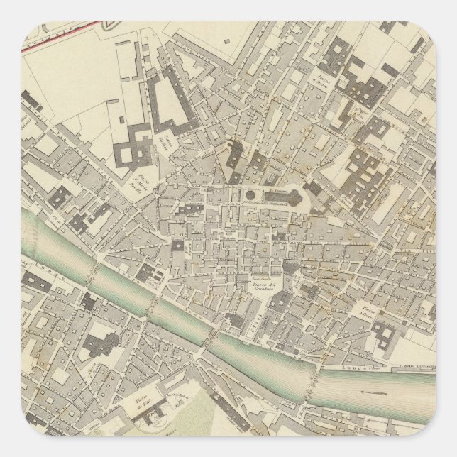 Florence Firenze Quadratischer Aufkleber (Vorderseite)