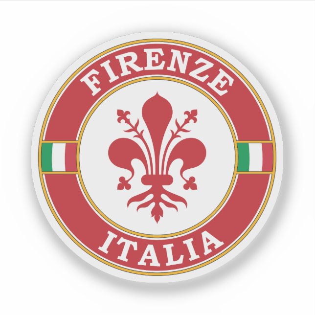 Florence Italy Circle Emblem Aufkleber (Vorderseite)