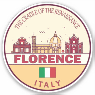 Florence Italy City Skyline Emblem Aufkleber