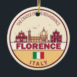Florence Italy City Skyline Emblem Keramik Ornament<br><div class="desc">Florenz minimalistisches,  farbenfrohes Kunstdesign mit Denkmälern und Sehenswürdigkeiten der Stadt in Italien.</div>