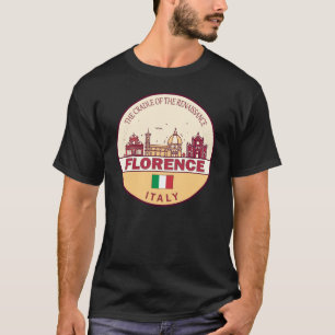 Florence Italy City Skyline Emblem T-Shirt