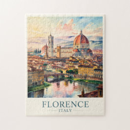 Florence Italy Duomo Cathedral Watercolor Travel Puzzle