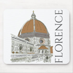 Florence Italy Duomo Pen and Ink Color Zeichnend Mousepad