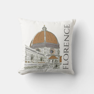Florence Italy Duomo Pen and Ink Illustration Kissen