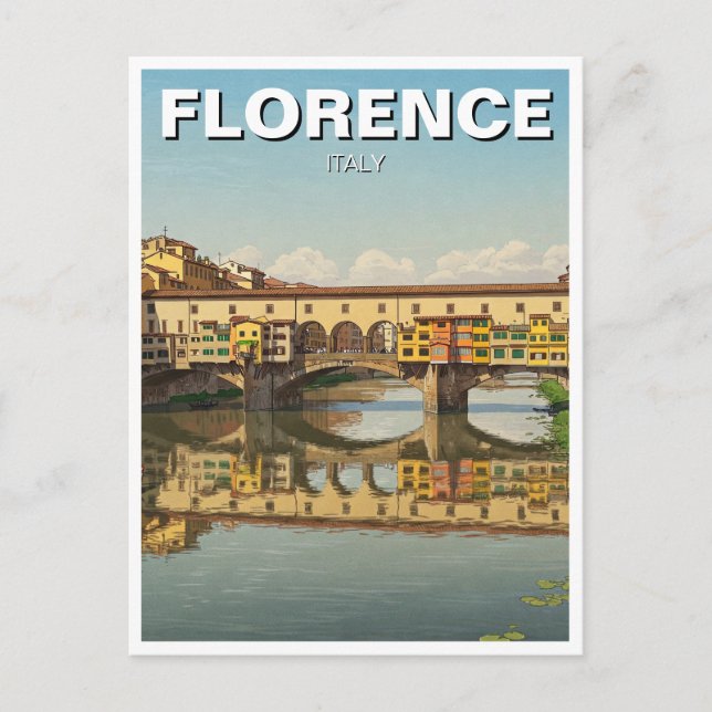 Florence Italy Ponte Vecchio Travel Postkarte (Vorderseite)