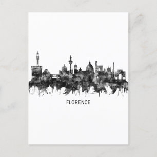 Florence Italy Skyline BW Feiertagspostkarte