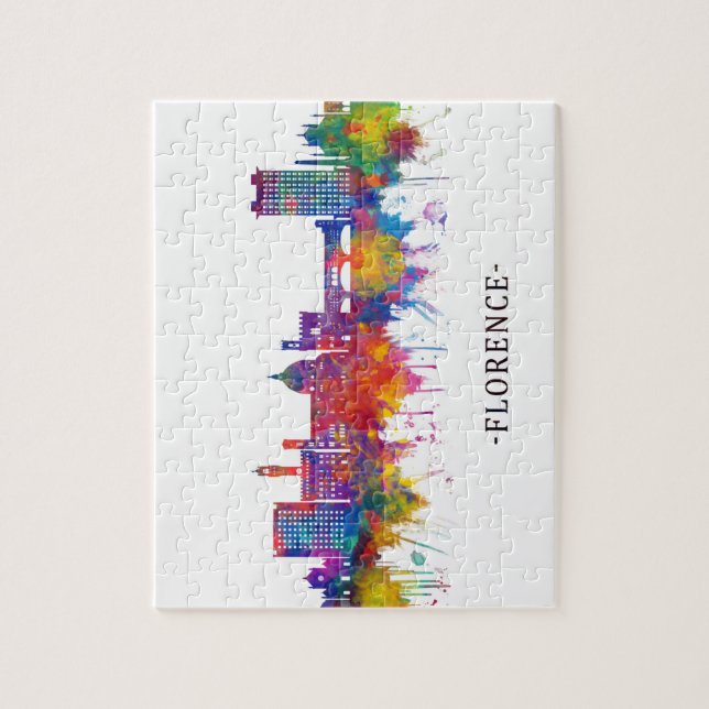Florence Italy Skyline Puzzle (Vertikal)