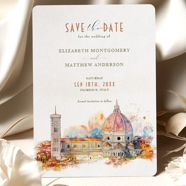 Florence Italy Skyline Rett-the-Date Einladung (Von Creator hochgeladen)