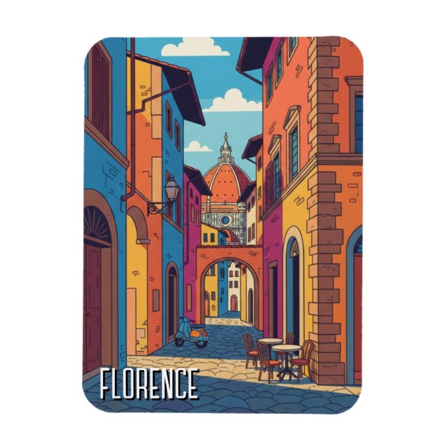 Florence Italy Travel Abstract Art Magnet (Vertikal)