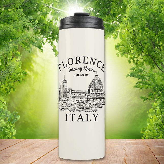 Florence Italy Tuscany Region Vintage Landscape Thermosbecher (Von Creator hochgeladen)