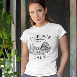 Florence Italy Tuscany Region Vintage Landscape Tri-Blend Shirt