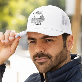 Florence Italy Tuscany Region Vintage Landscape Truckerkappe