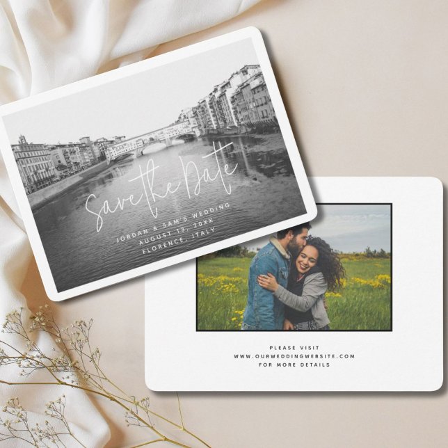 Florence Italy Wedding Postcard Save the Date Einladung (Florence Italy Wedding Postcard Save the Date)