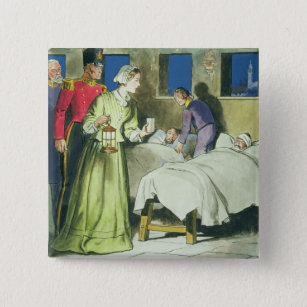 Florence Nightingale (1820-1910) 'von den Blicken Button
